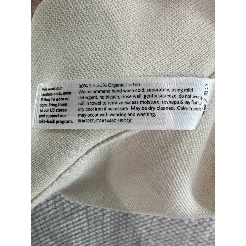 Eileen Fisher Open Front Cardigan Womens 1X/2X Cream Silk Cotton Pockets - Picture 8 of 8